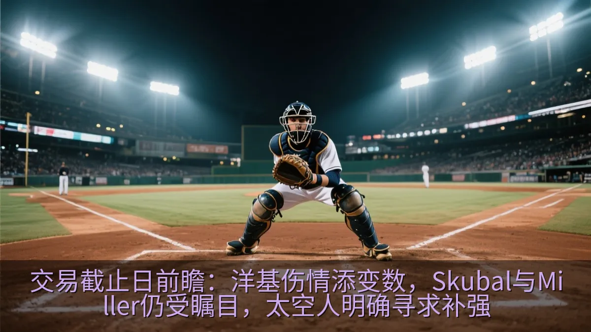 棒球捕手在本垒后方准备接球的画面