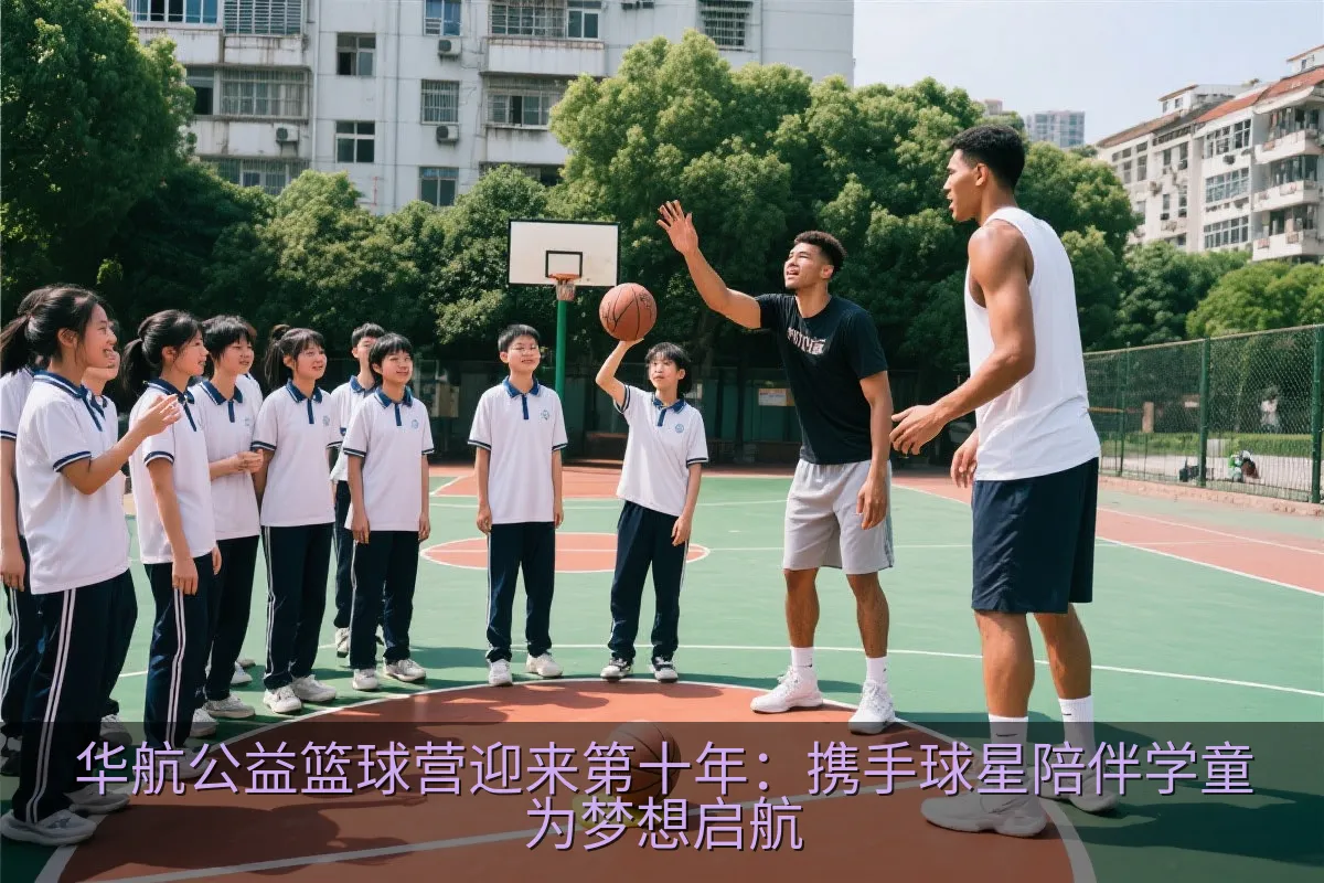 篮球球星与学生进行互动指导